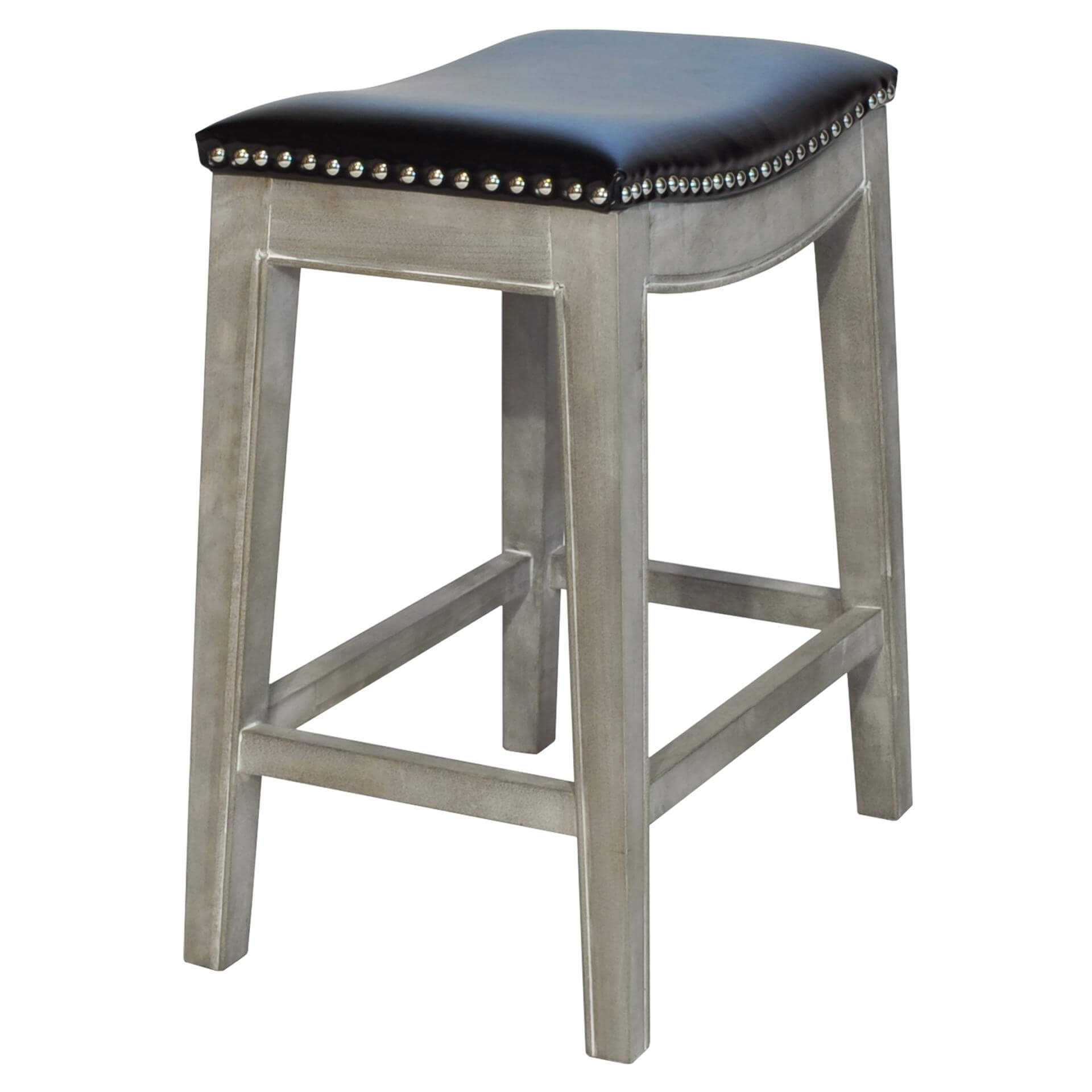 Elmo Bonded Leather Counter Stool, Mystique Gray Legs