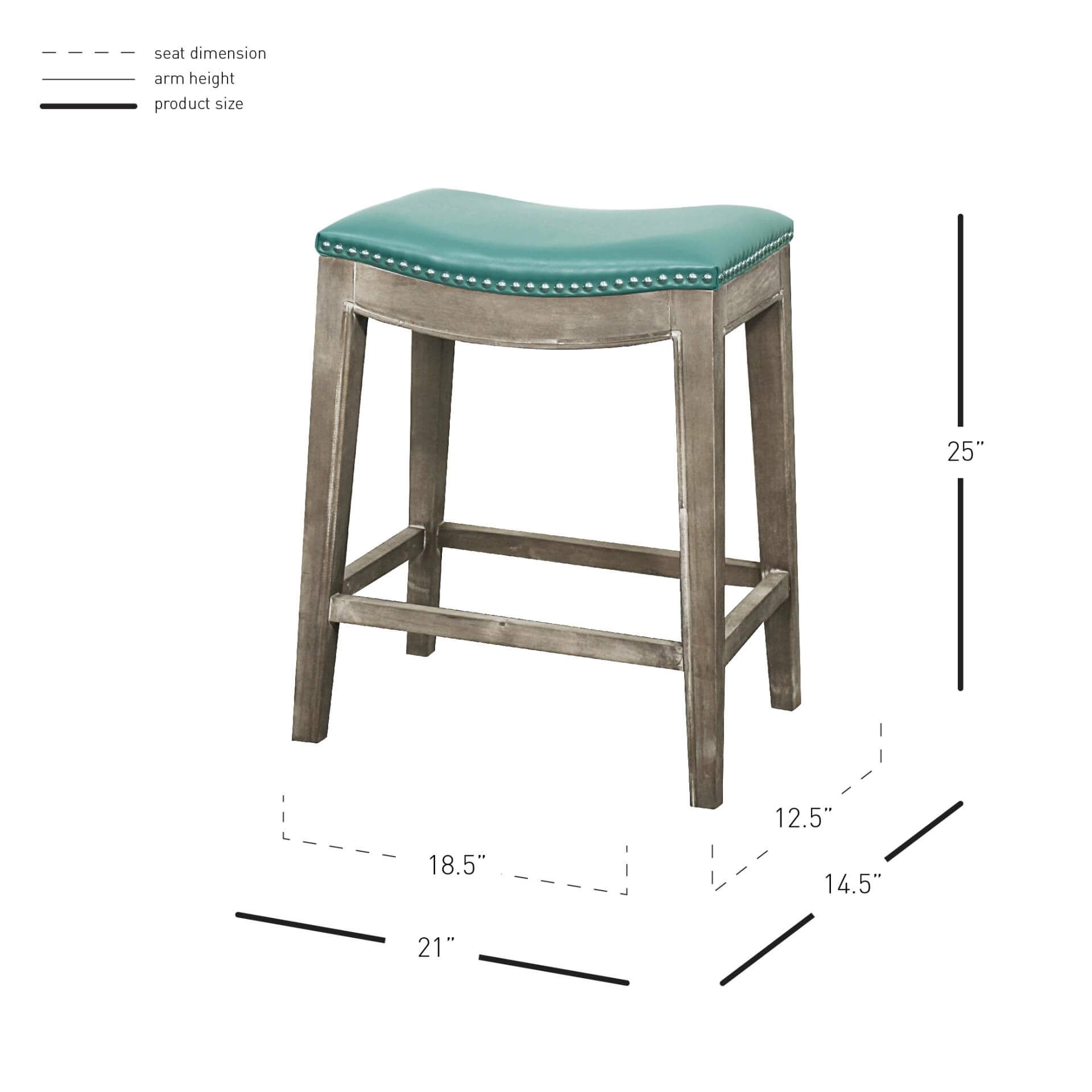 Elmo Bonded Leather Counter Stool, Mystique Gray Legs
