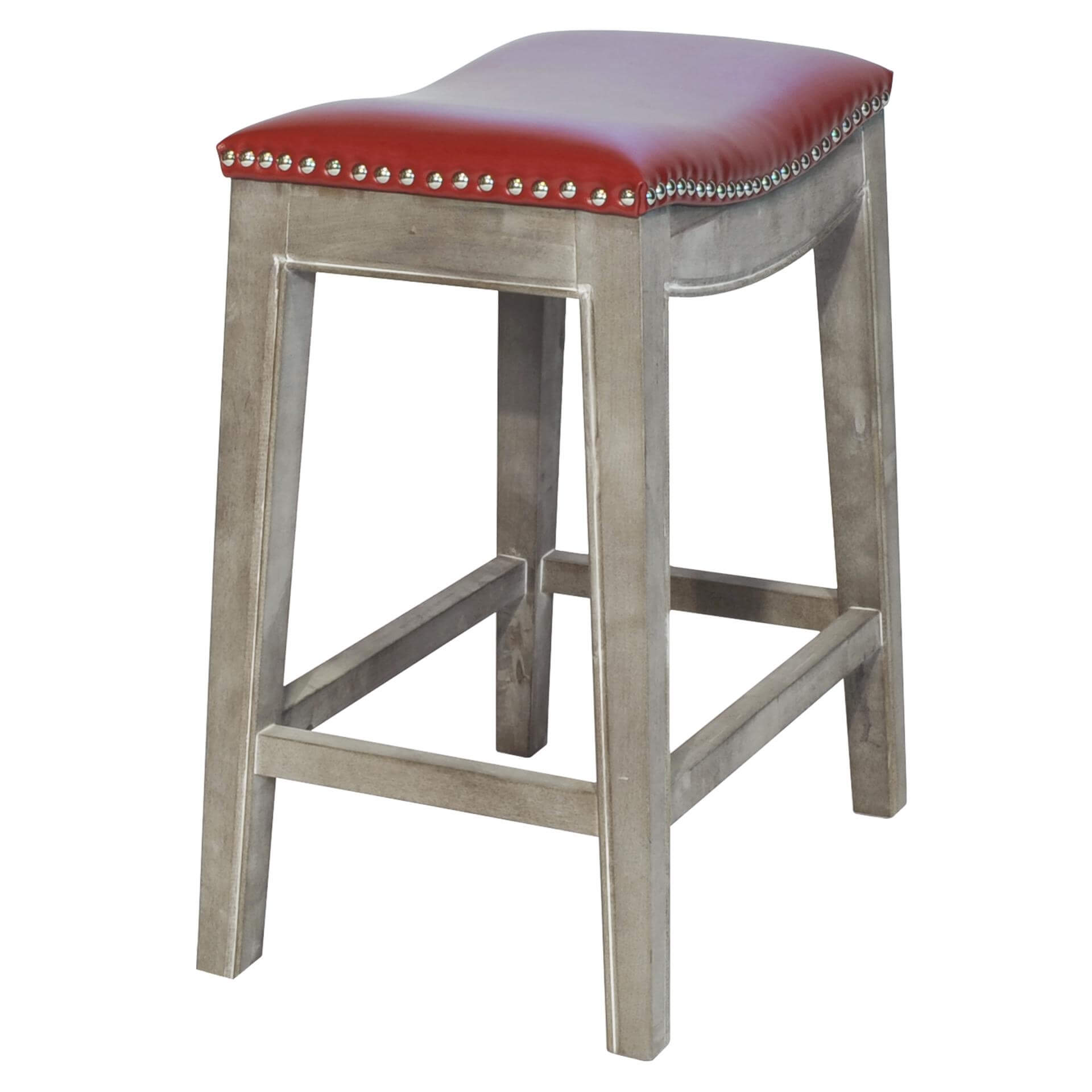 Elmo Bonded Leather Counter Stool, Mystique Gray Legs