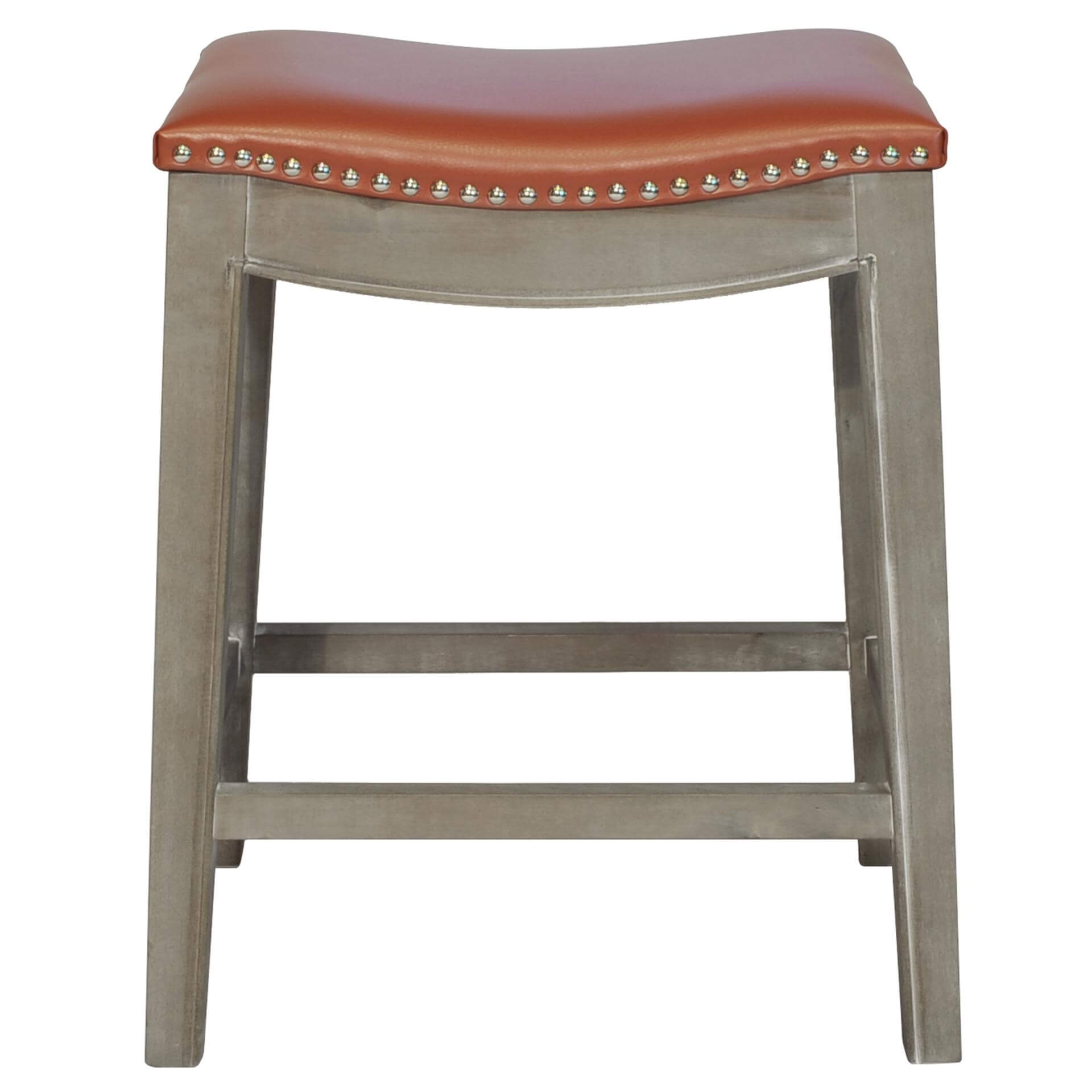 Elmo Bonded Leather Counter Stool, Mystique Gray Legs