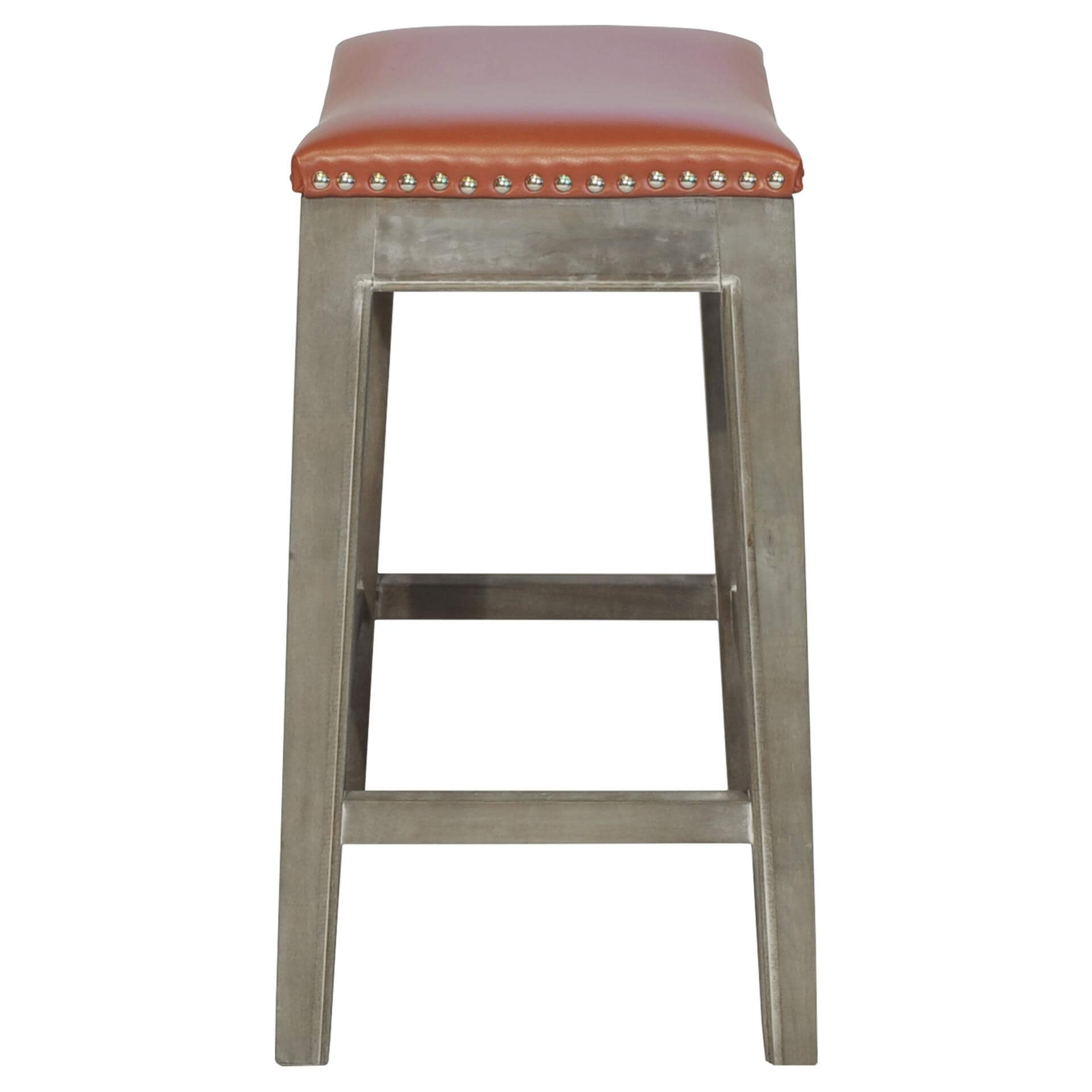 Elmo Bonded Leather Counter Stool, Mystique Gray Legs