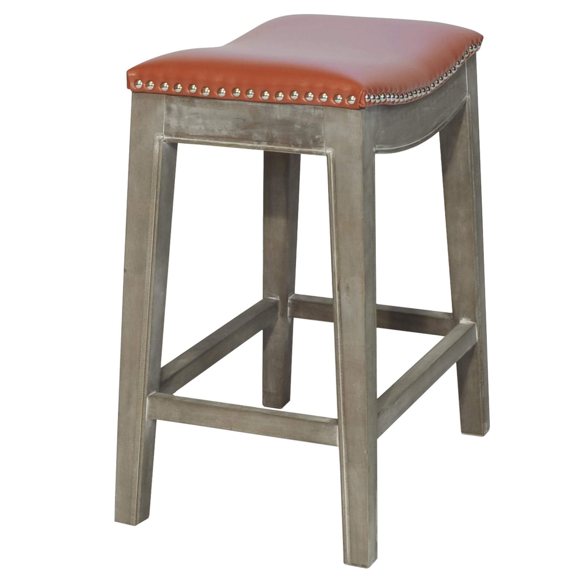 Elmo Bonded Leather Counter Stool, Mystique Gray Legs