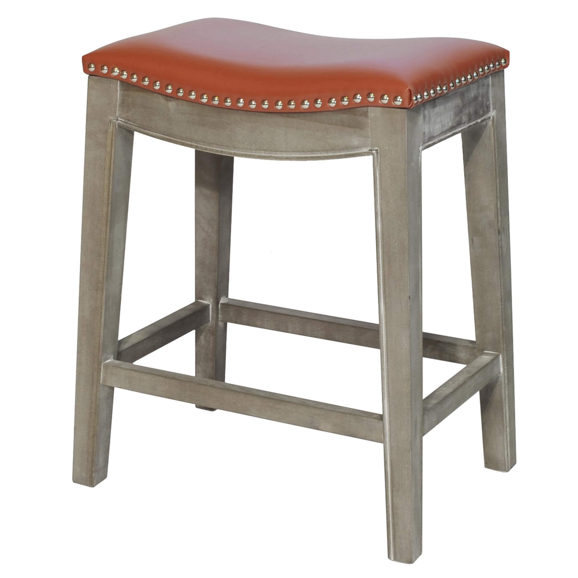 Elmo Bonded Leather Counter Stool, Mystique Gray Legs