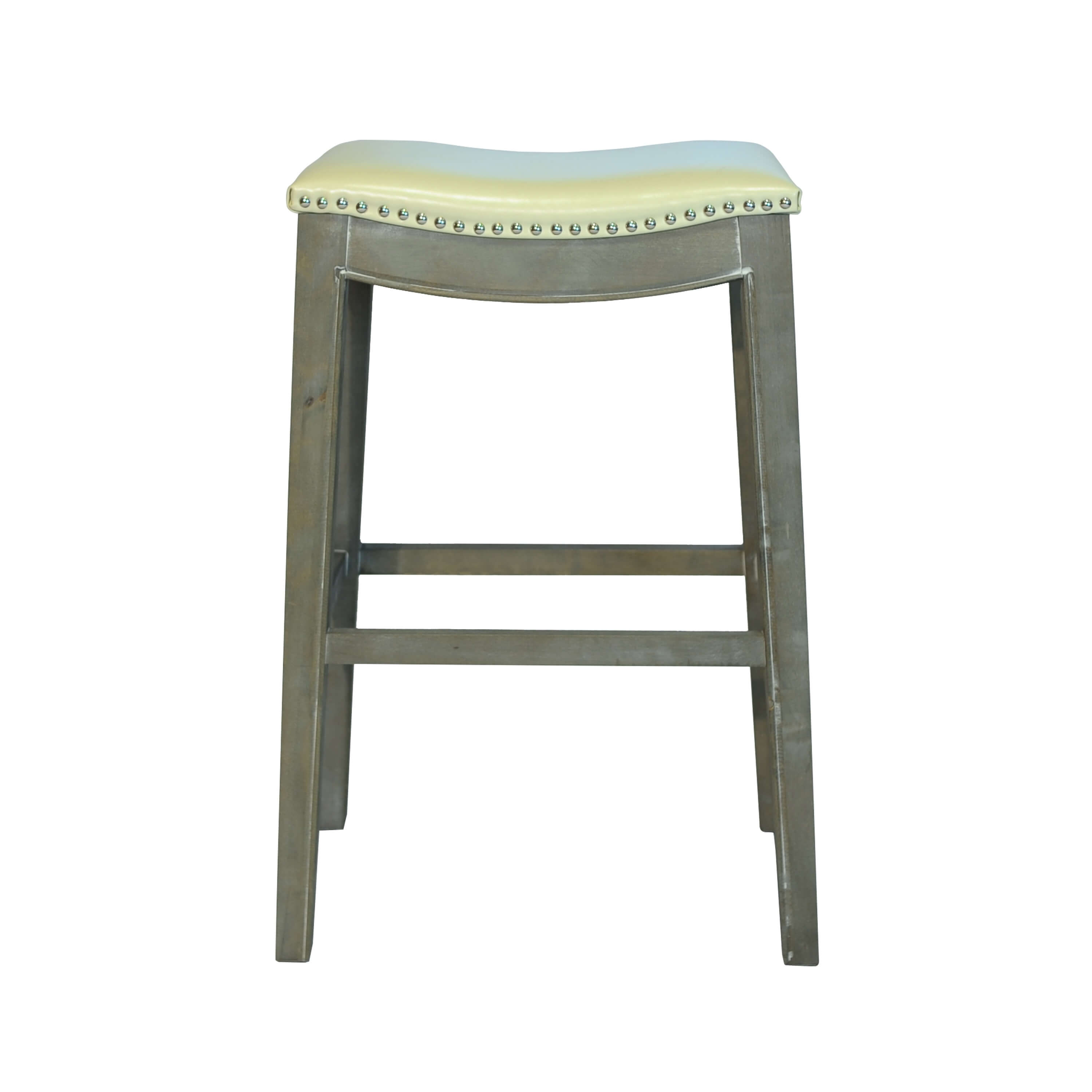 Elmo Bonded Leather Bar Stool, Mystique Gray Legs