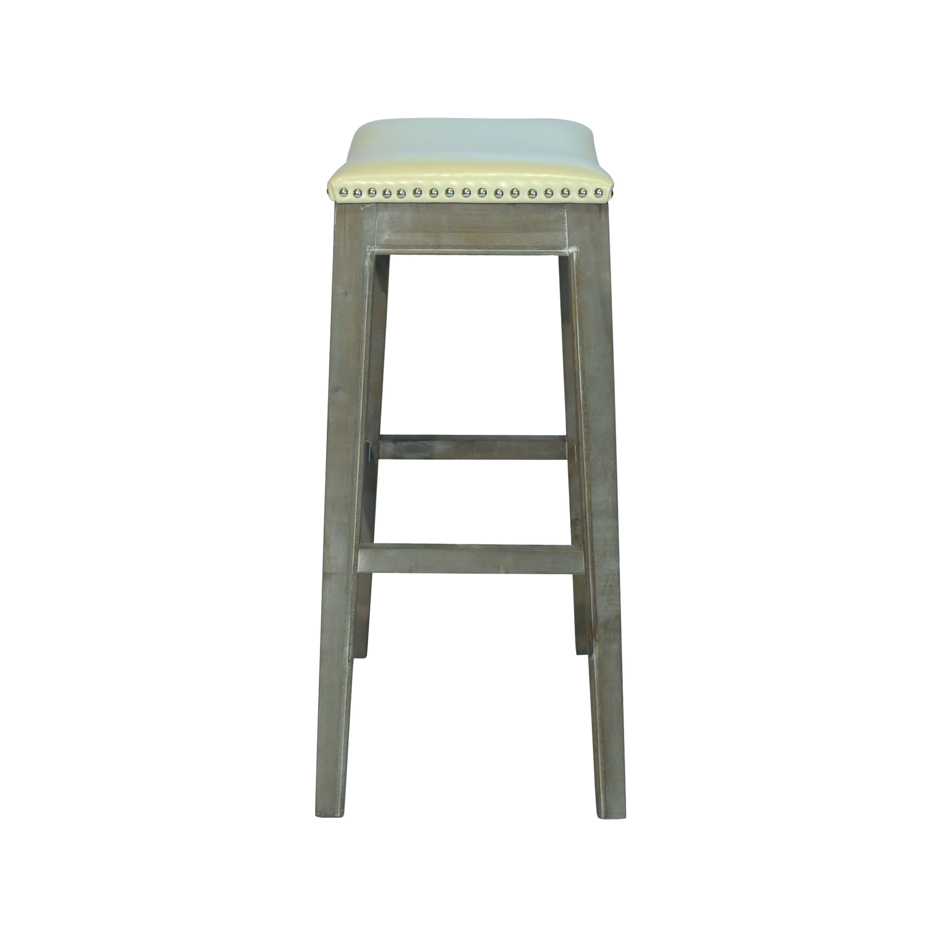 Elmo Bonded Leather Bar Stool, Mystique Gray Legs