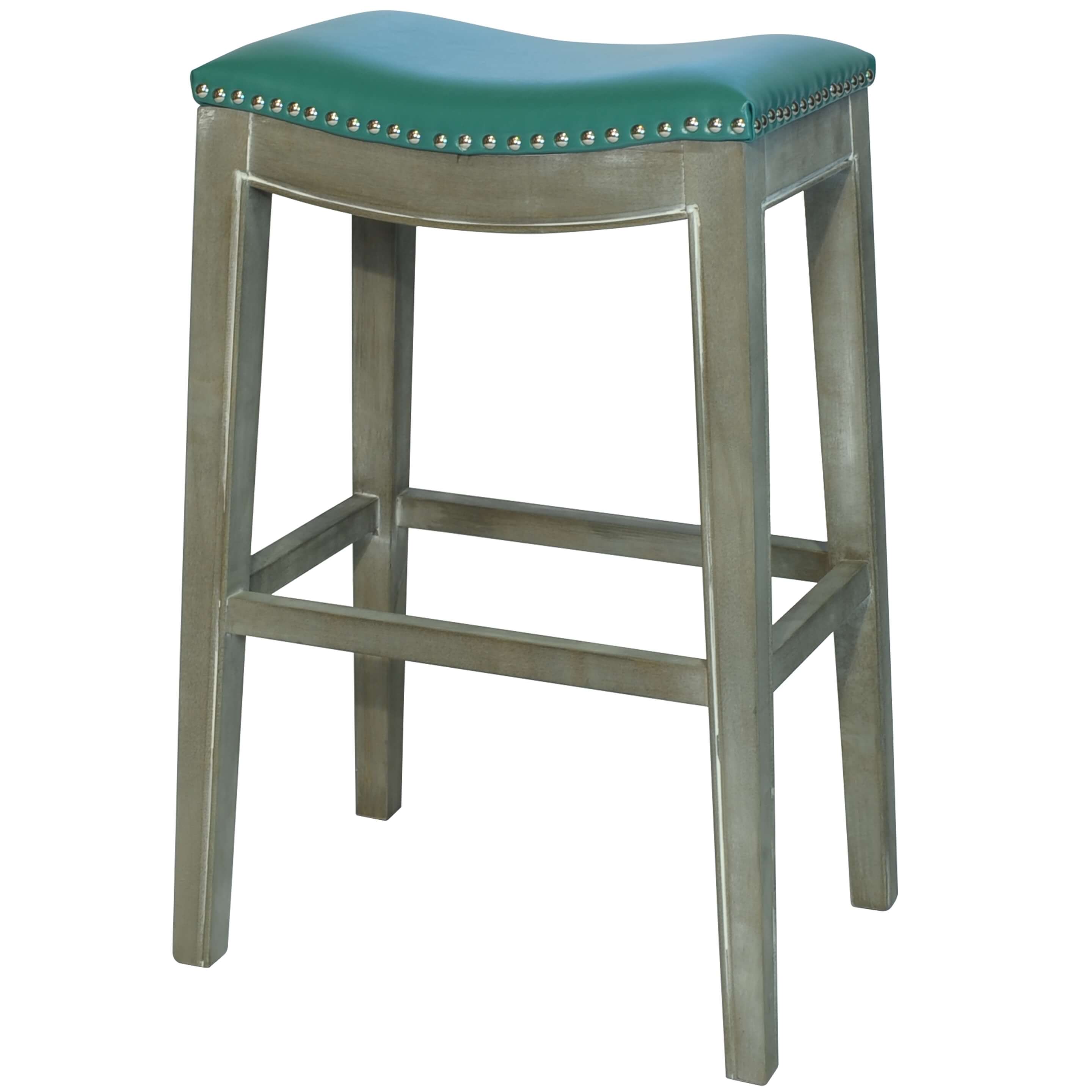 Elmo Bonded Leather Bar Stool, Mystique Gray Legs