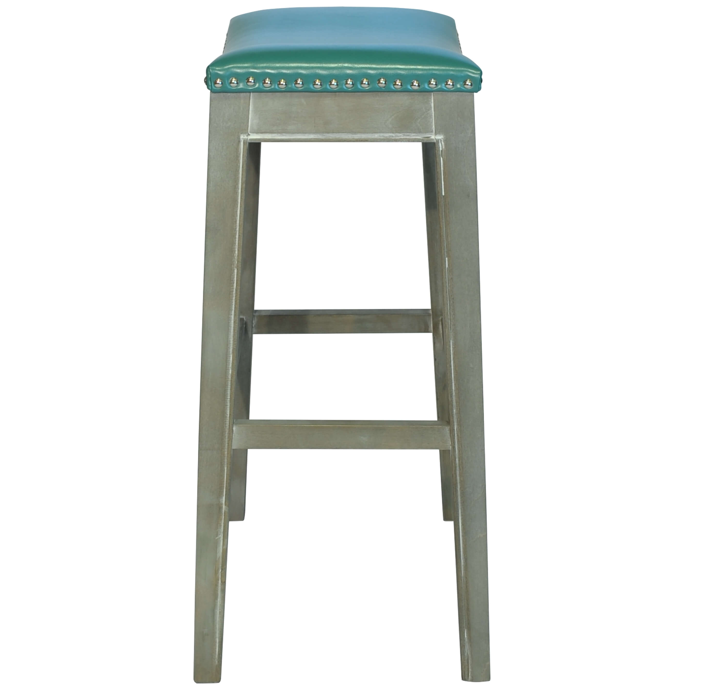 Elmo Bonded Leather Bar Stool, Mystique Gray Legs