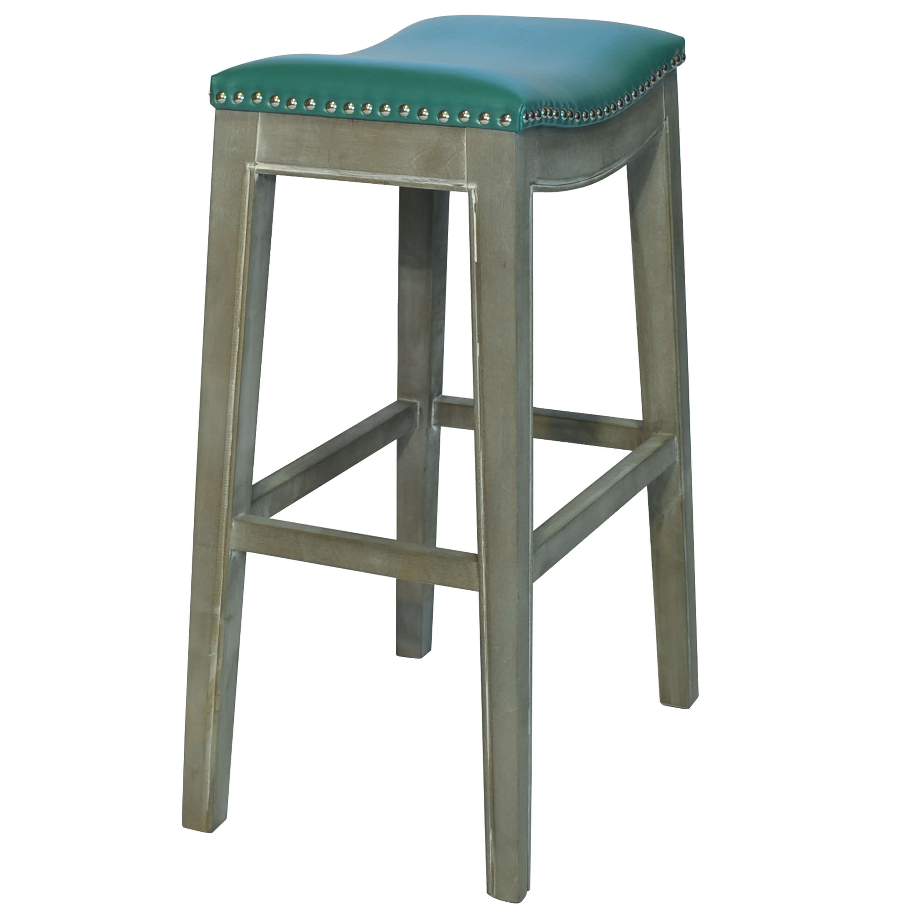 Elmo Bonded Leather Bar Stool, Mystique Gray Legs