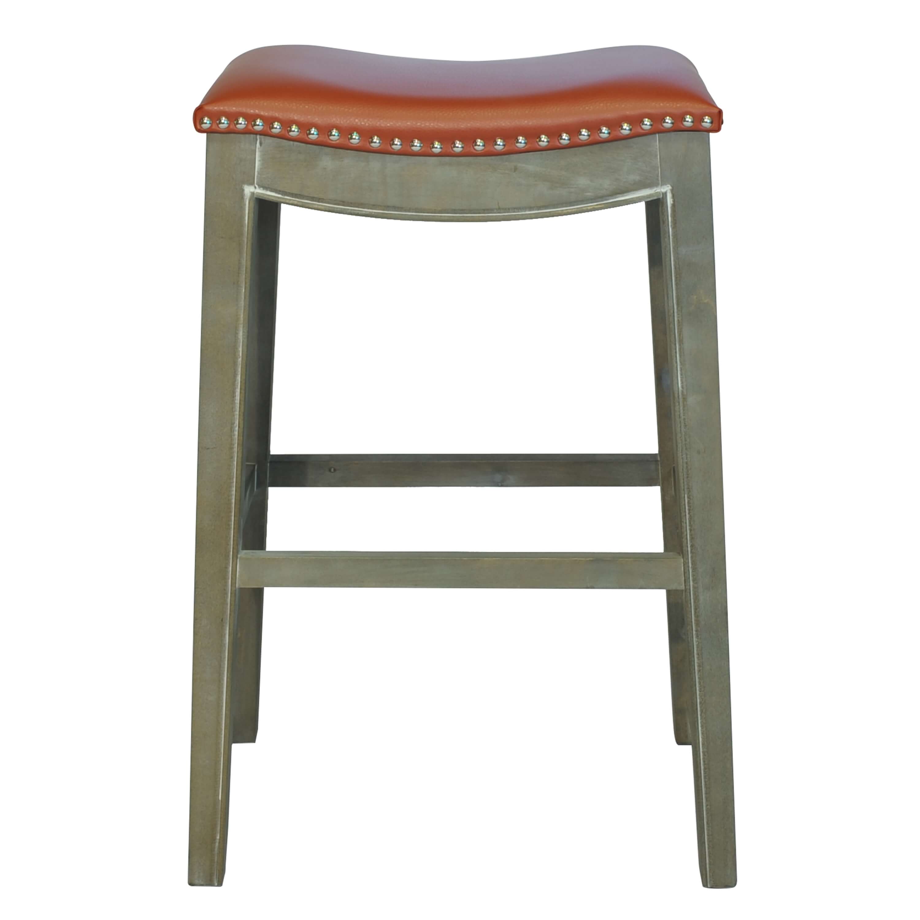 Elmo Bonded Leather Bar Stool, Mystique Gray Legs