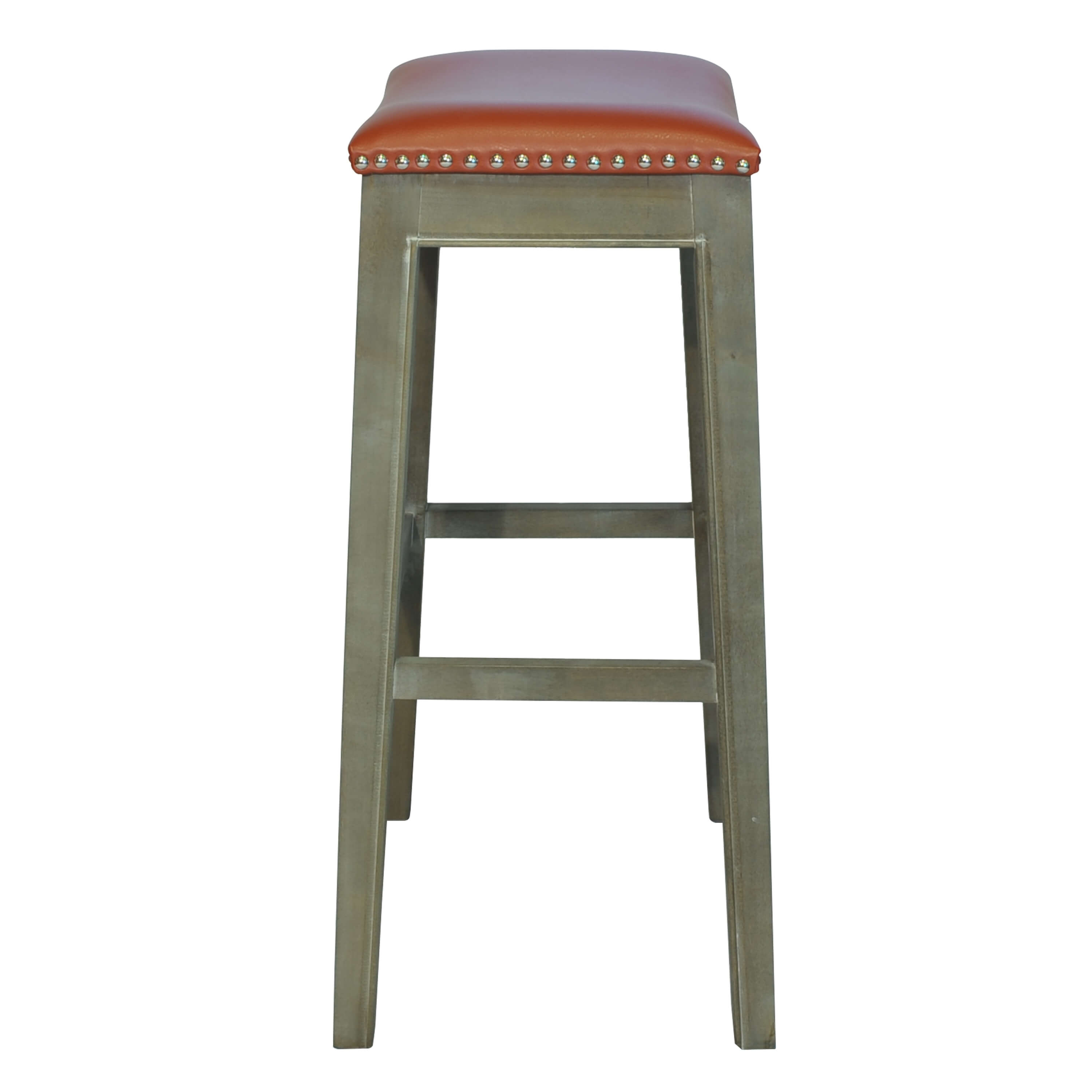 Elmo Bonded Leather Bar Stool, Mystique Gray Legs