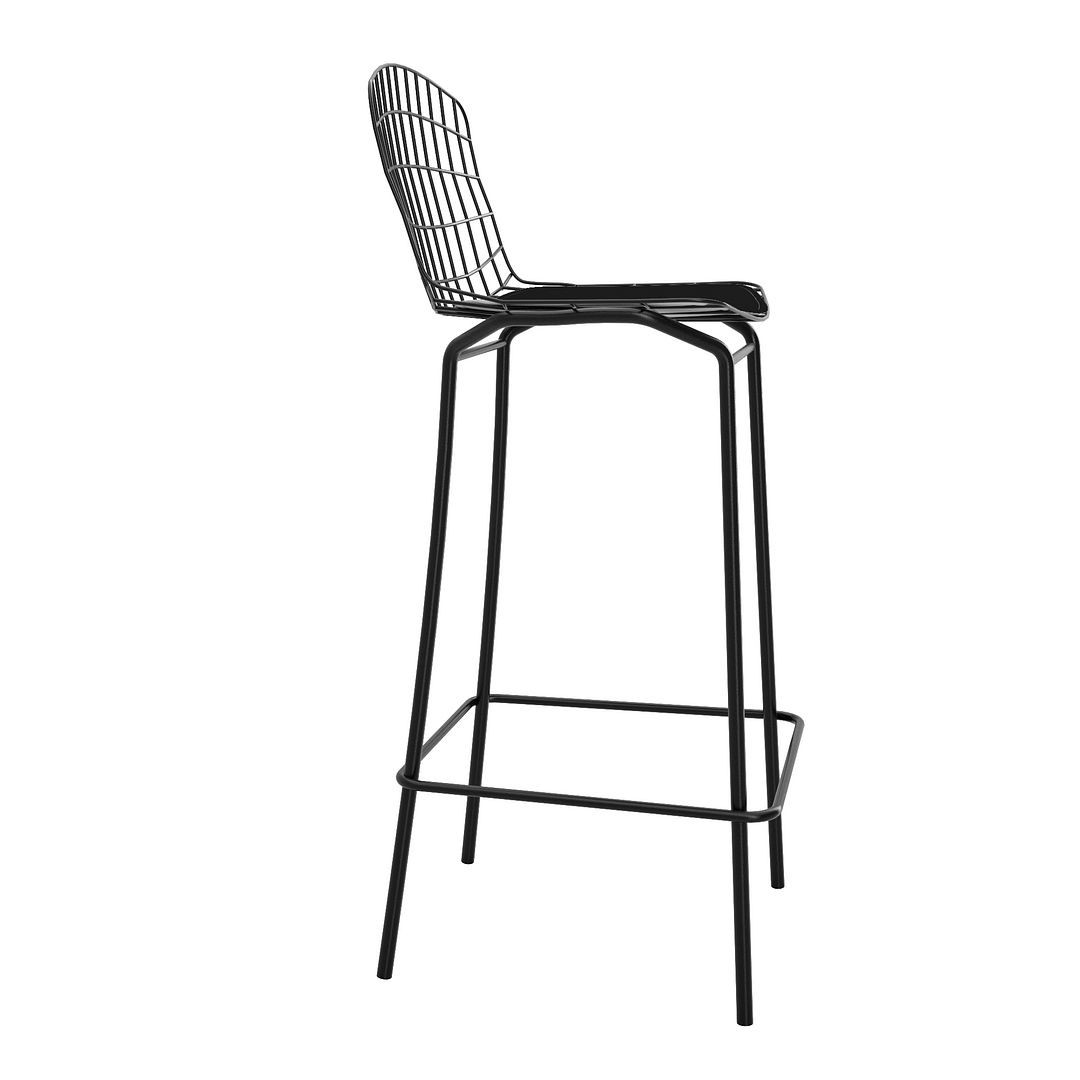 Madeline 41.73-inch Leatherette/Metal Barstool w/Seat Cushion