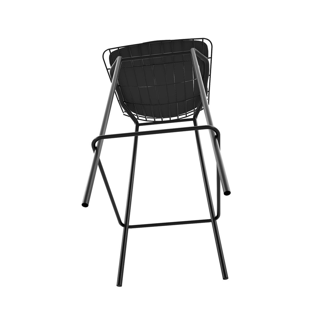 Madeline 41.73-inch Leatherette/Metal Barstool w/Seat Cushion