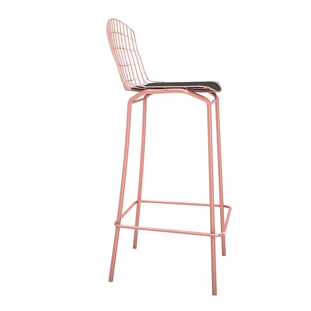 Madeline 41.73-inch Leatherette/Metal Barstool w/Seat Cushion