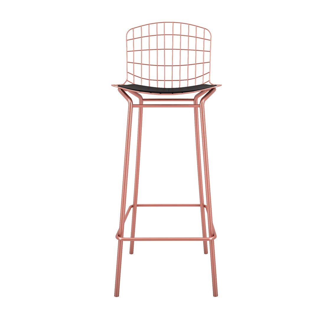 Madeline 41.73-inch Leatherette/Metal Barstool w/Seat Cushion