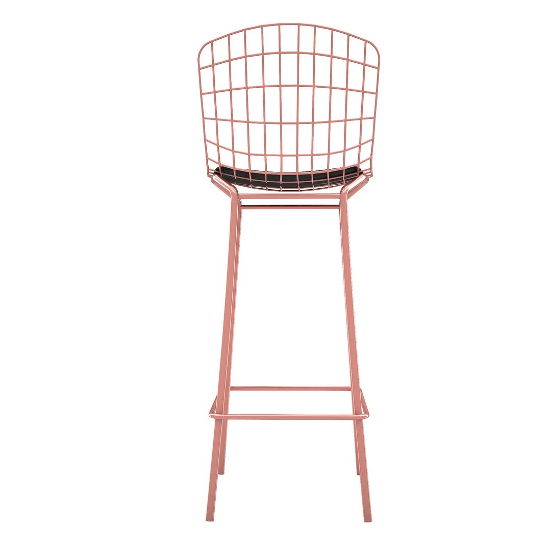 Madeline 41.73-inch Leatherette/Metal Barstool w/Seat Cushion