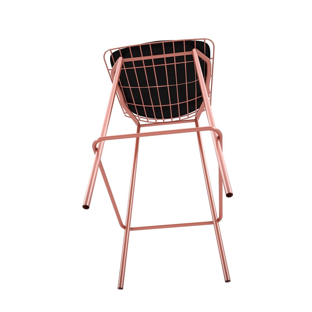 Madeline 41.73-inch Leatherette/Metal Barstool w/Seat Cushion