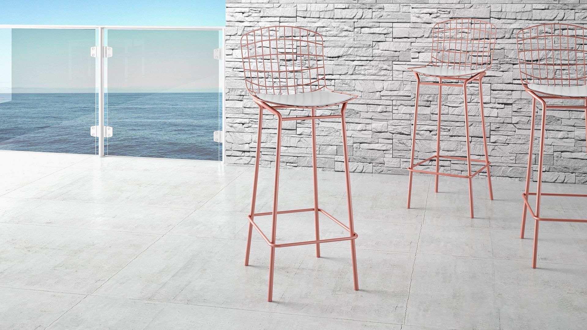 Madeline 41.73-inch Leatherette/Metal Barstool w/Seat Cushion