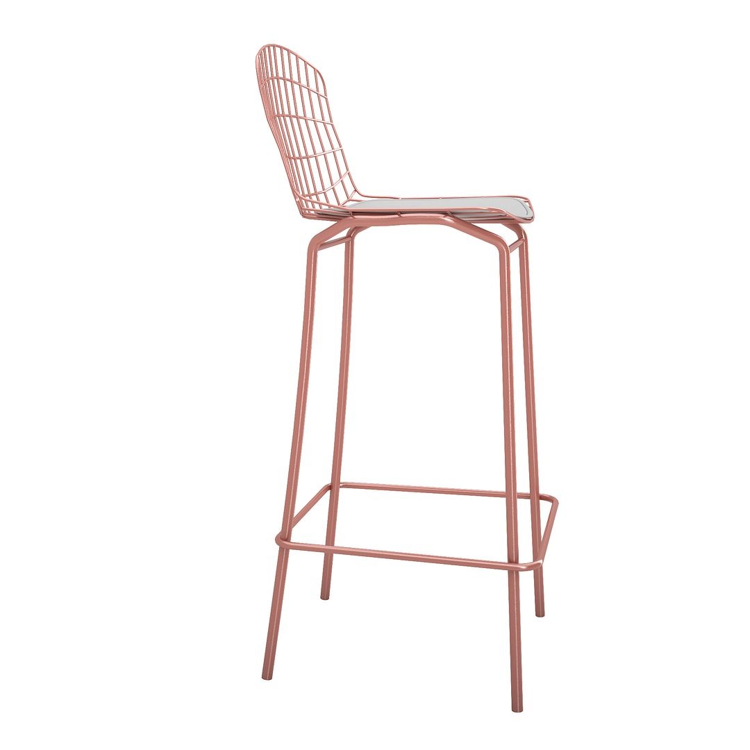 Madeline 41.73-inch Leatherette/Metal Barstool w/Seat Cushion