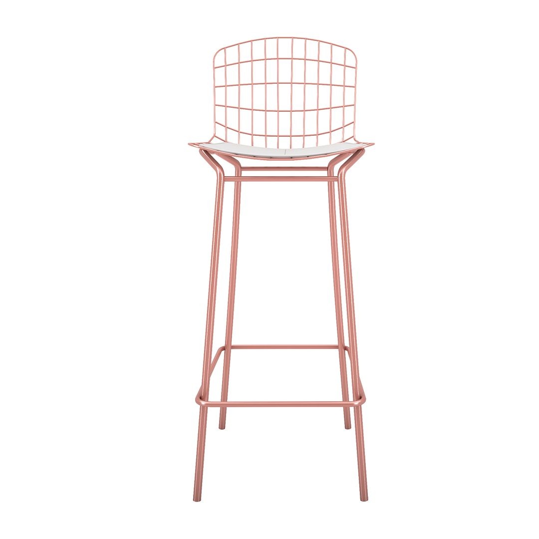 Madeline 41.73-inch Leatherette/Metal Barstool w/Seat Cushion