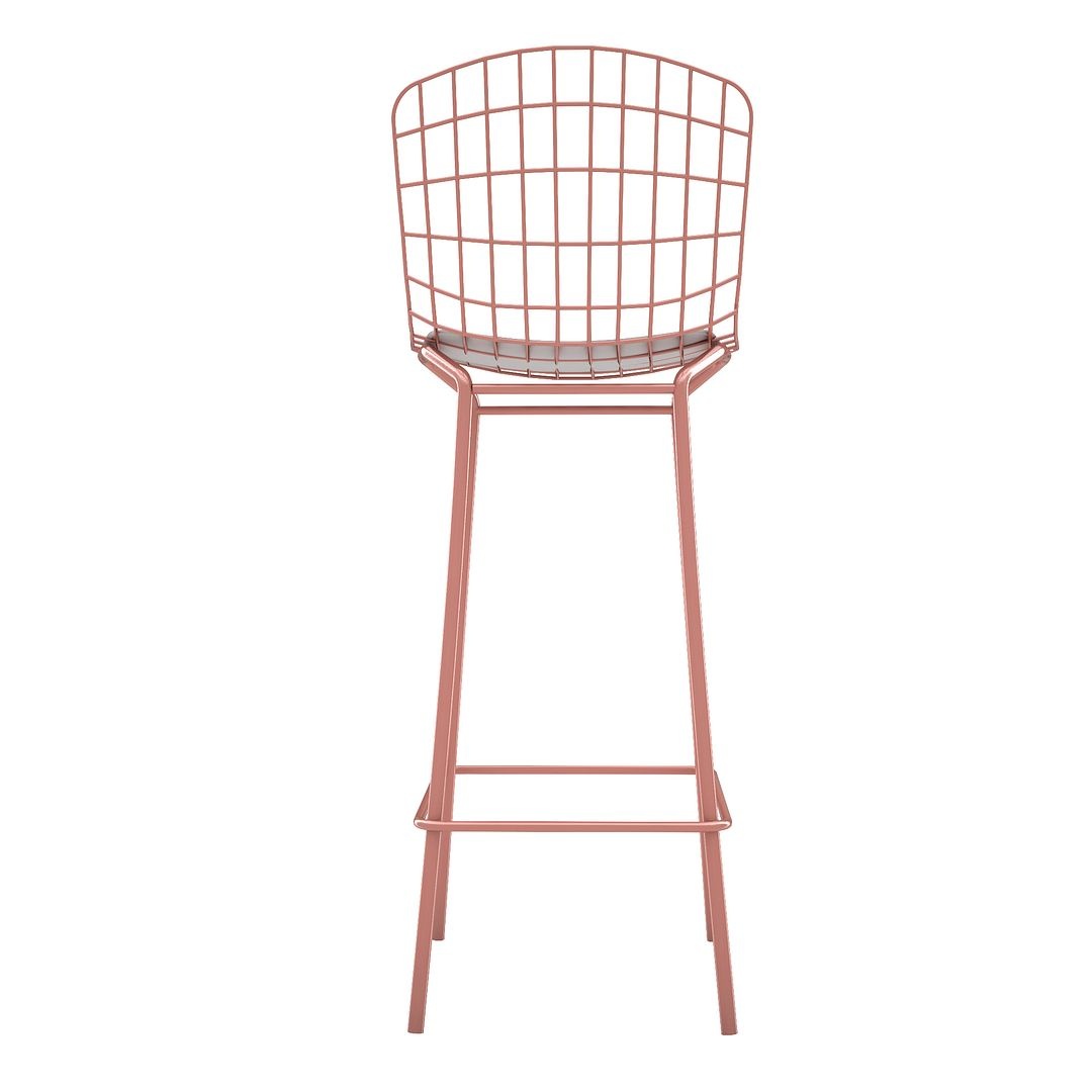 Madeline 41.73-inch Leatherette/Metal Barstool w/Seat Cushion
