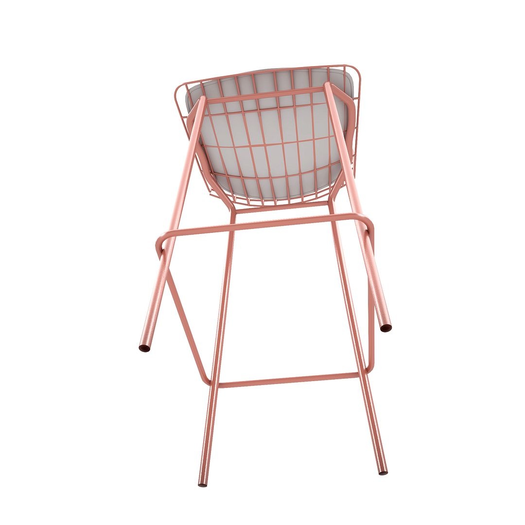 Madeline 41.73-inch Leatherette/Metal Barstool w/Seat Cushion