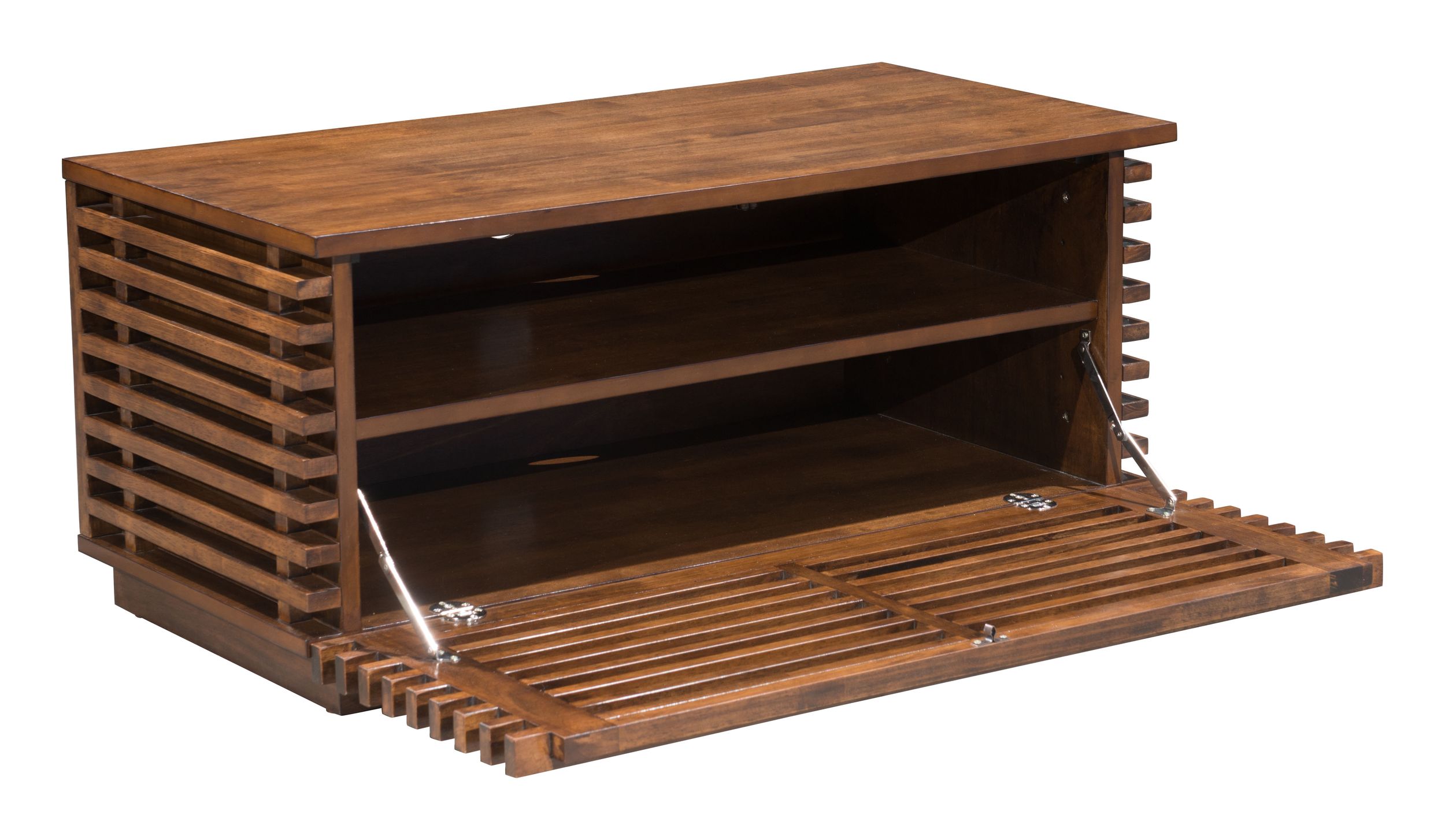 Linea Wood Veneer Narrow Entertainment Stand w/Door