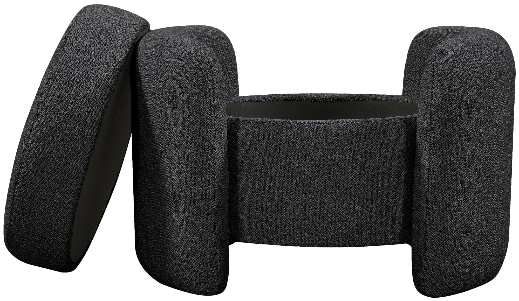 Horizon Boucle Fabric Ottoman