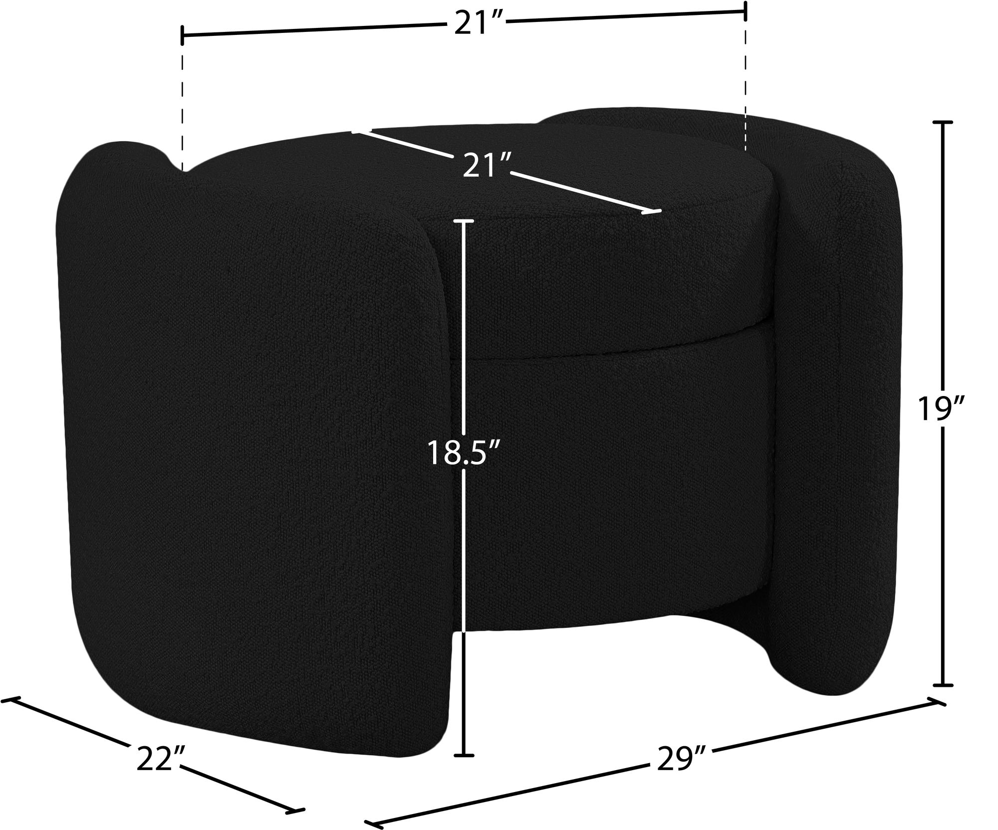 Horizon Boucle Fabric Ottoman