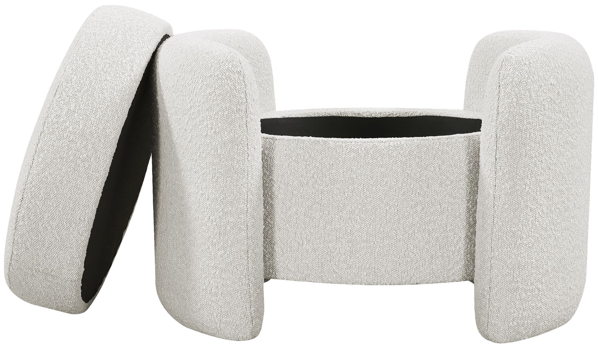Horizon Boucle Fabric Ottoman