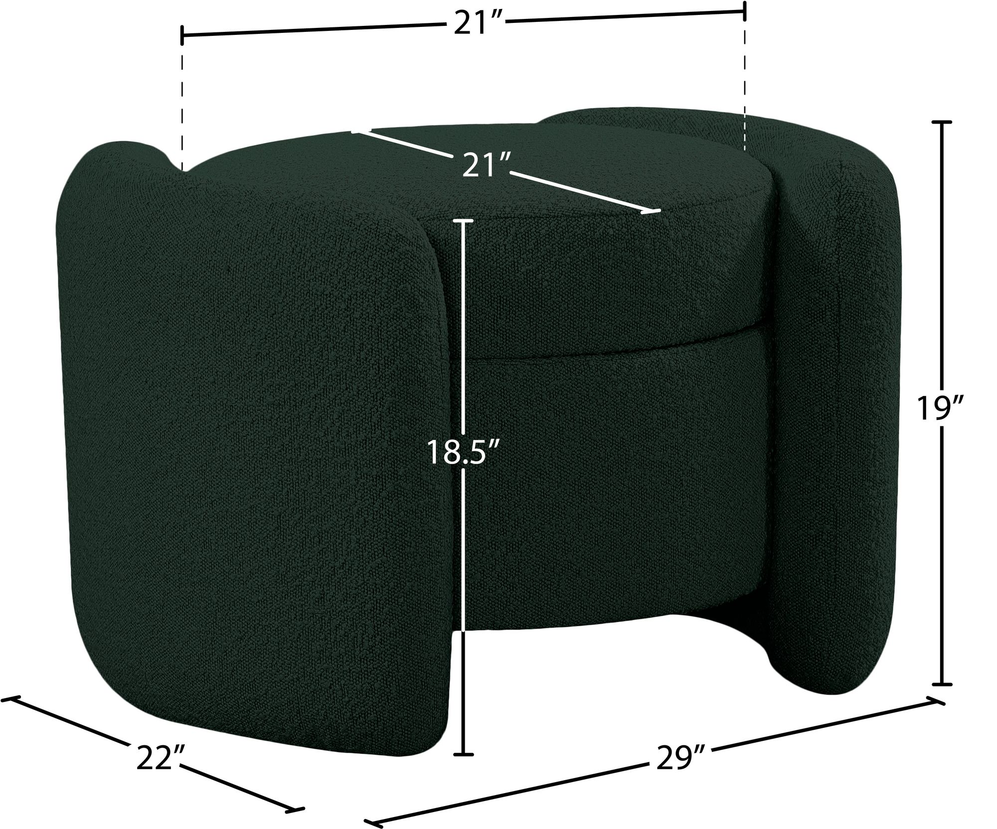 Horizon Boucle Fabric Ottoman