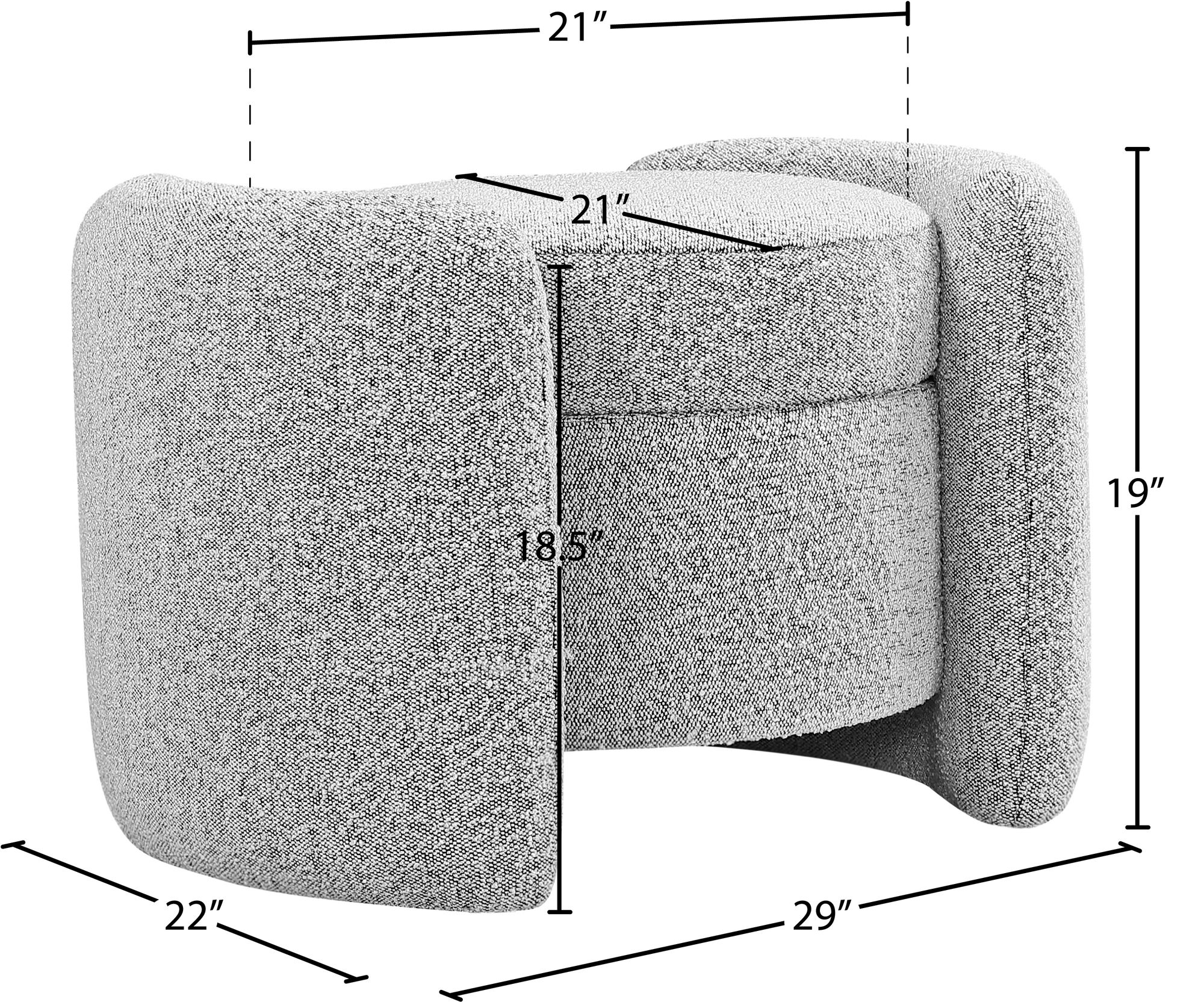Horizon Boucle Fabric Ottoman