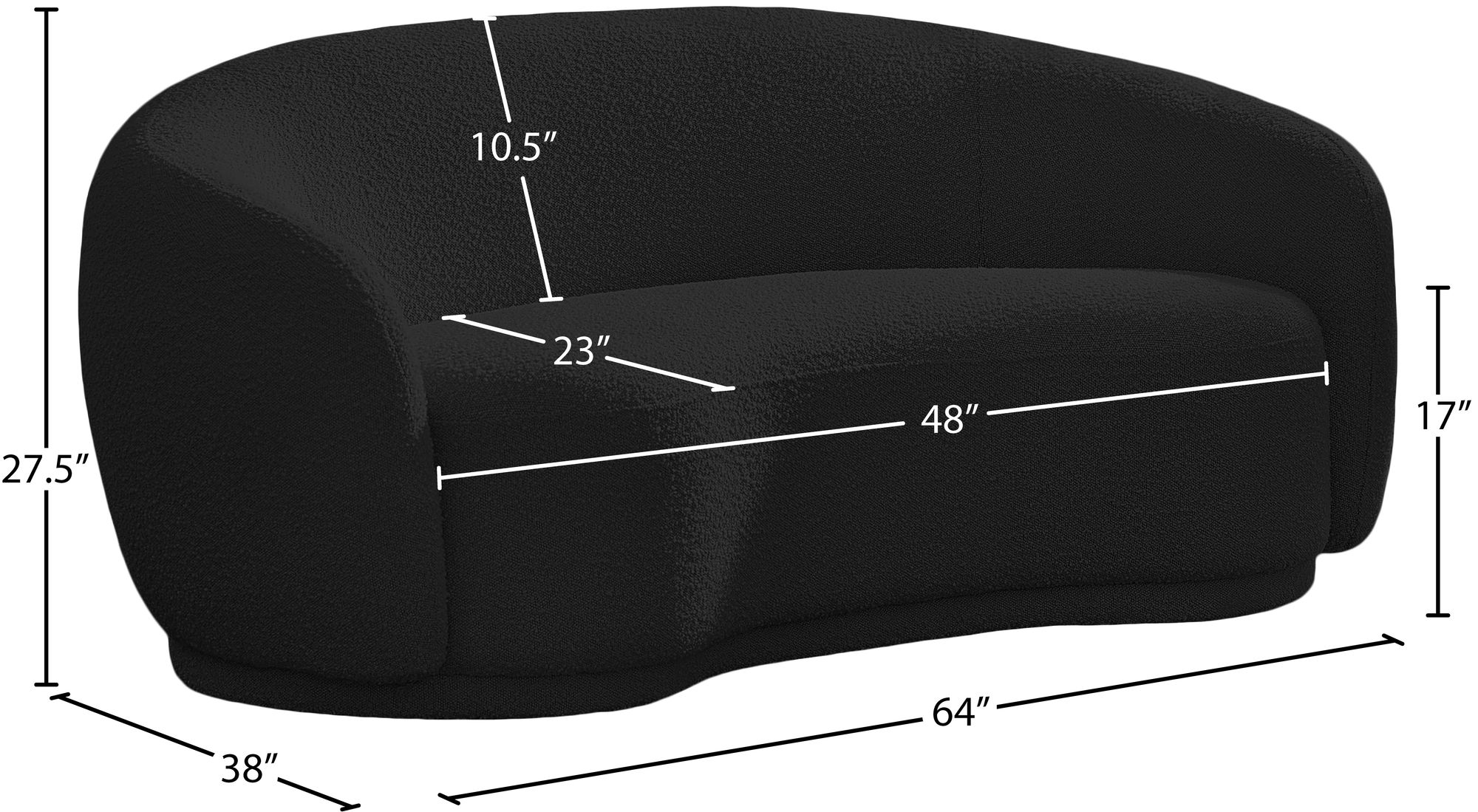 Hyde Boucle Fabric Loveseat