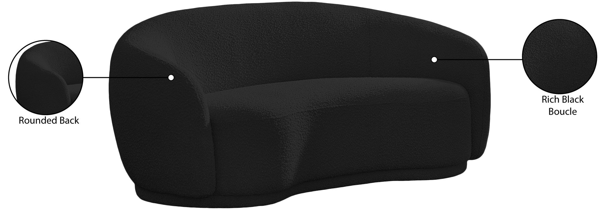 Hyde Boucle Fabric Loveseat