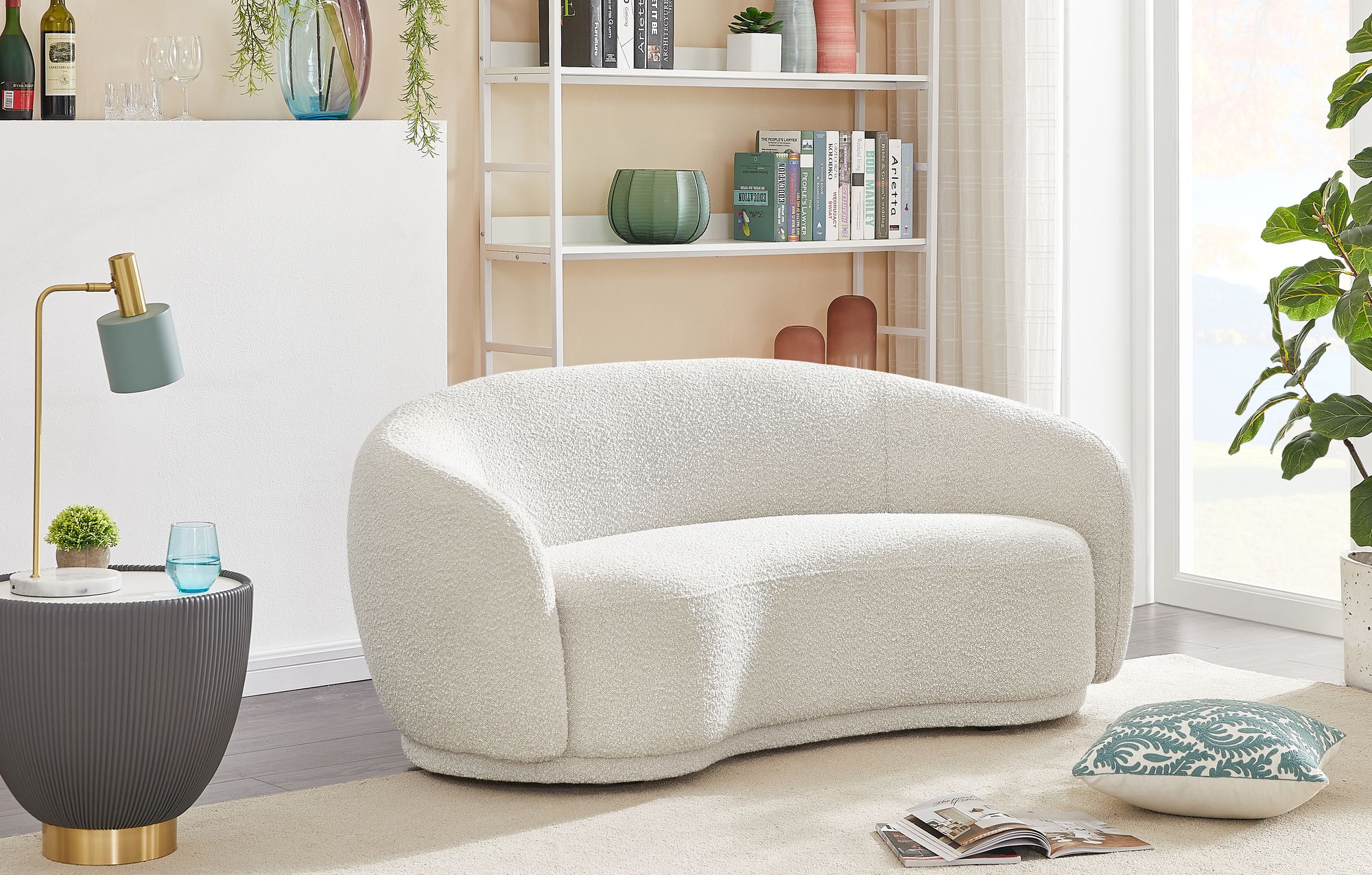 Hyde Boucle Fabric Loveseat