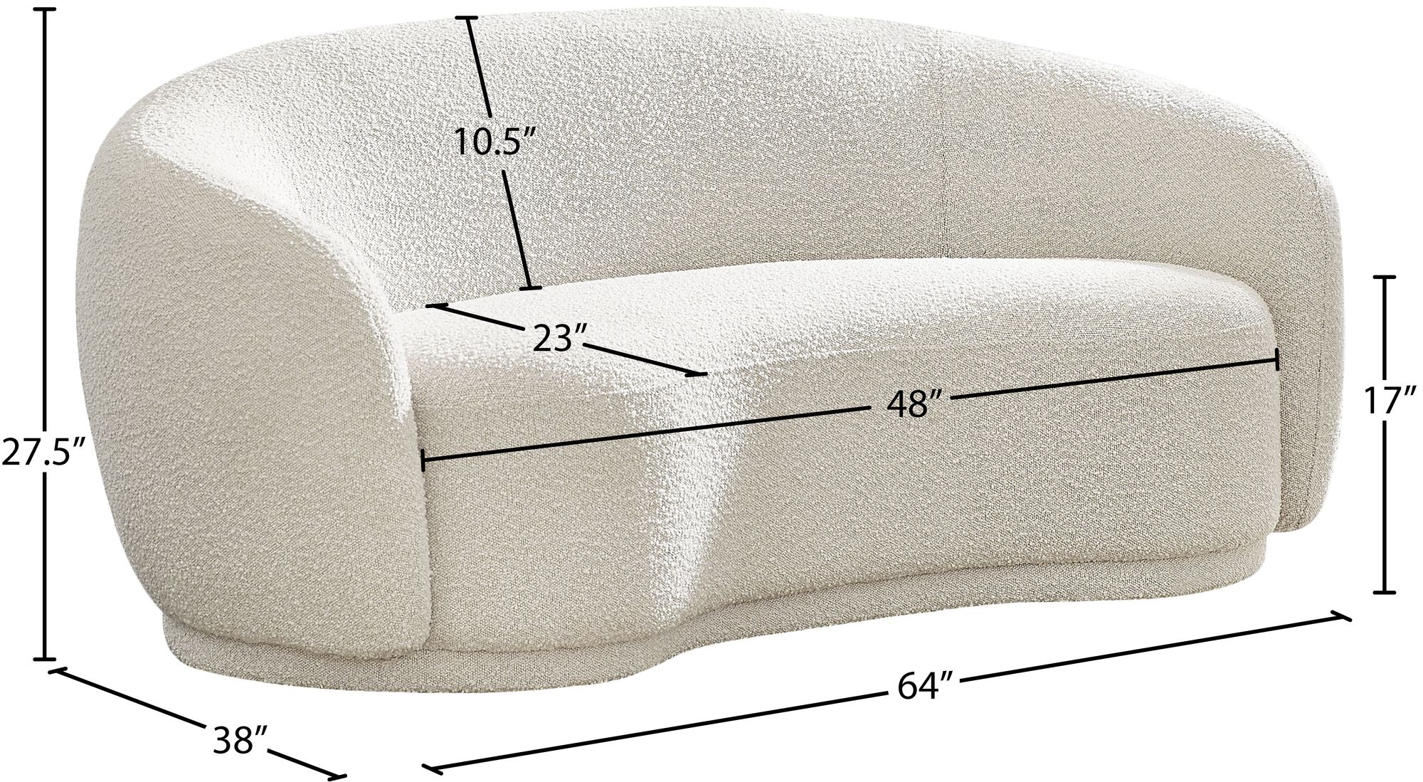 Hyde Boucle Fabric Loveseat