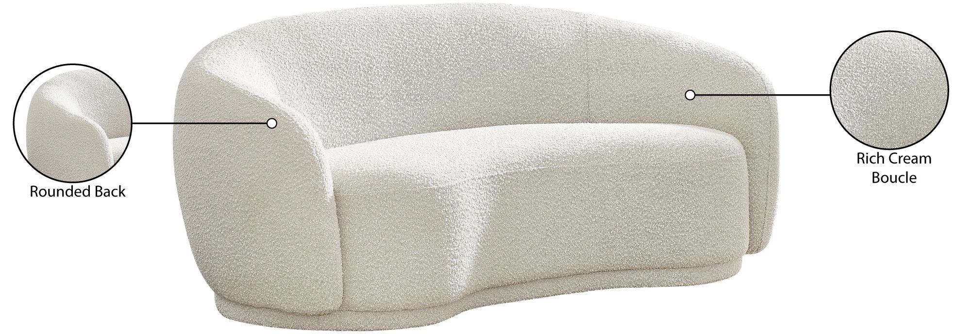 Hyde Boucle Fabric Loveseat