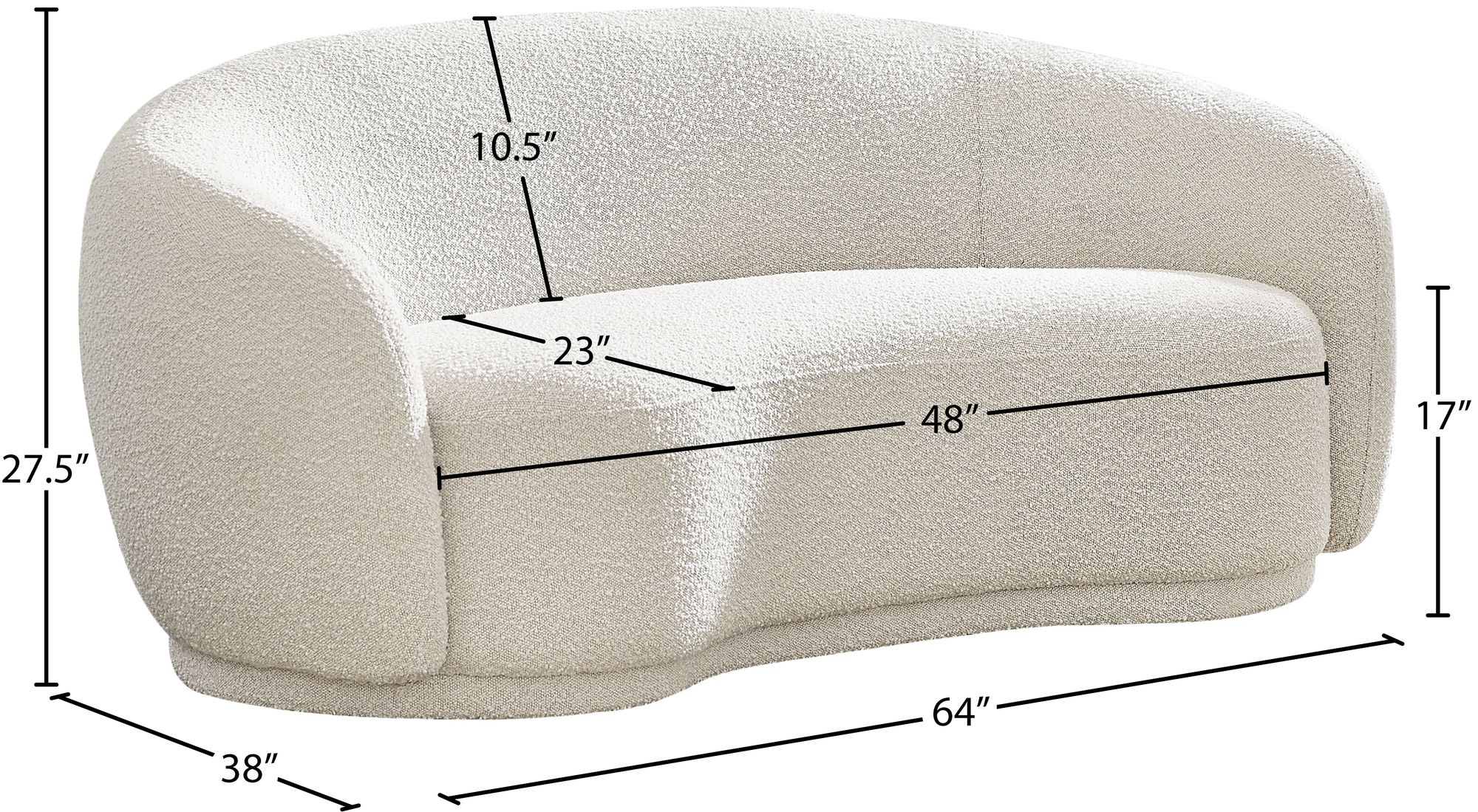 Hyde Boucle Fabric Loveseat