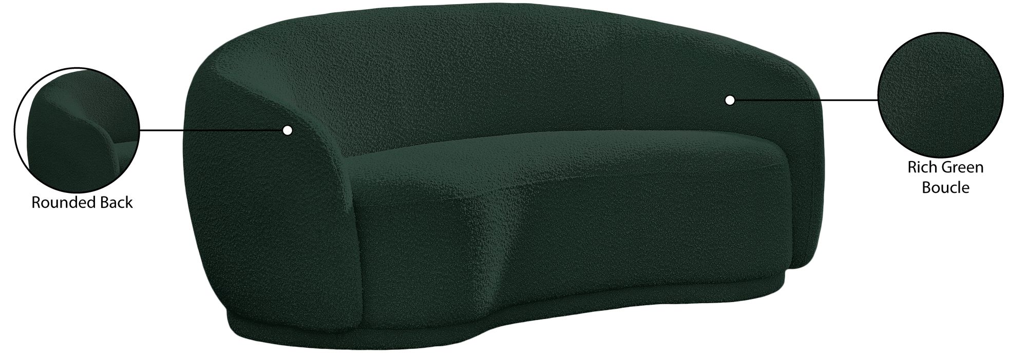 Hyde Boucle Fabric Loveseat