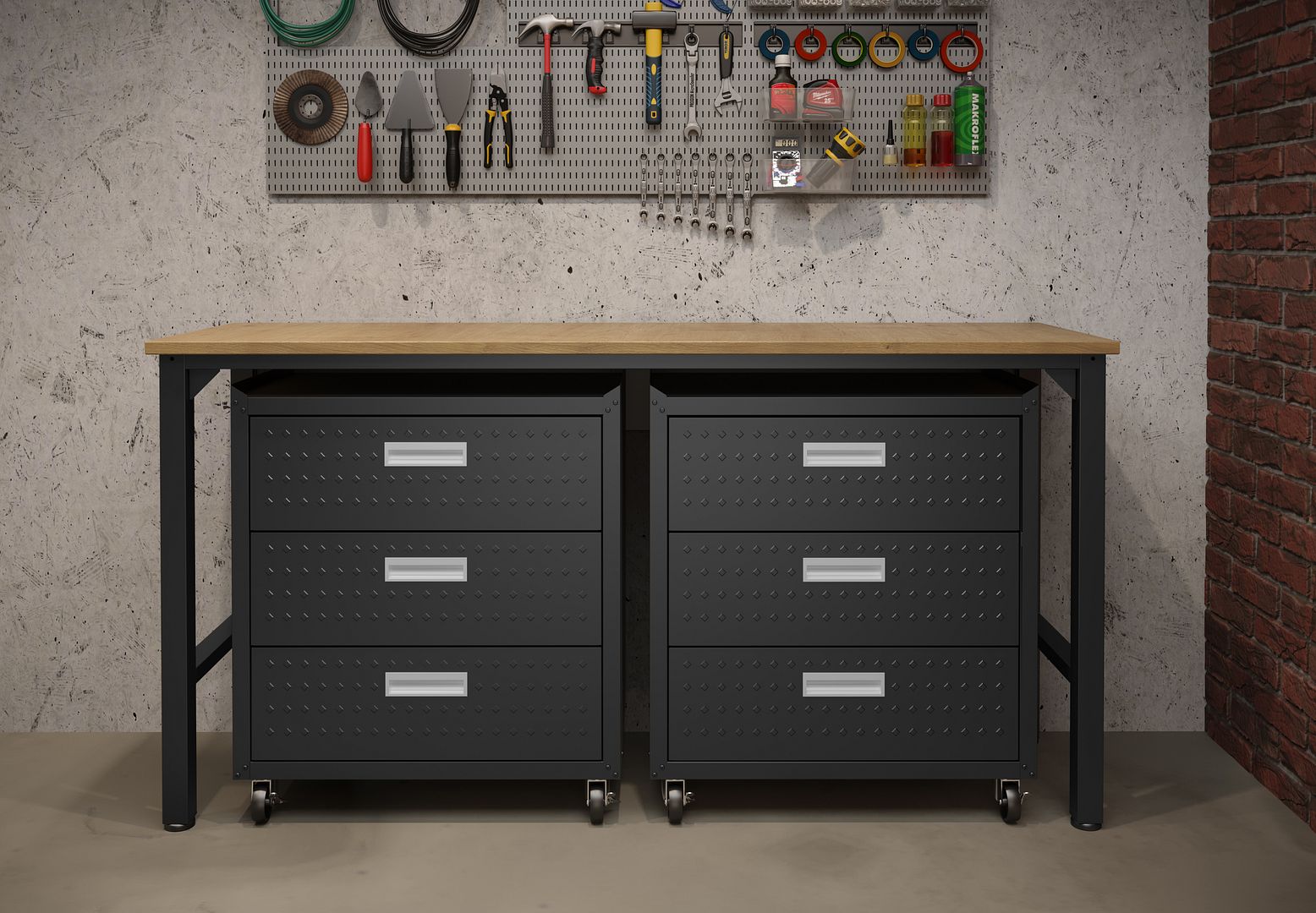 Fortress 3-Piece Textured Metal Garage Storage Set, Composition 6