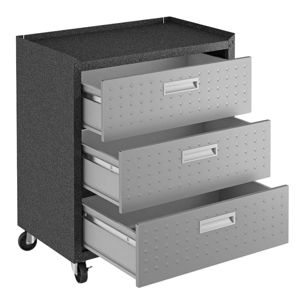 Fortress 3-Piece Textured Metal Garage Storage Set, Composition 6