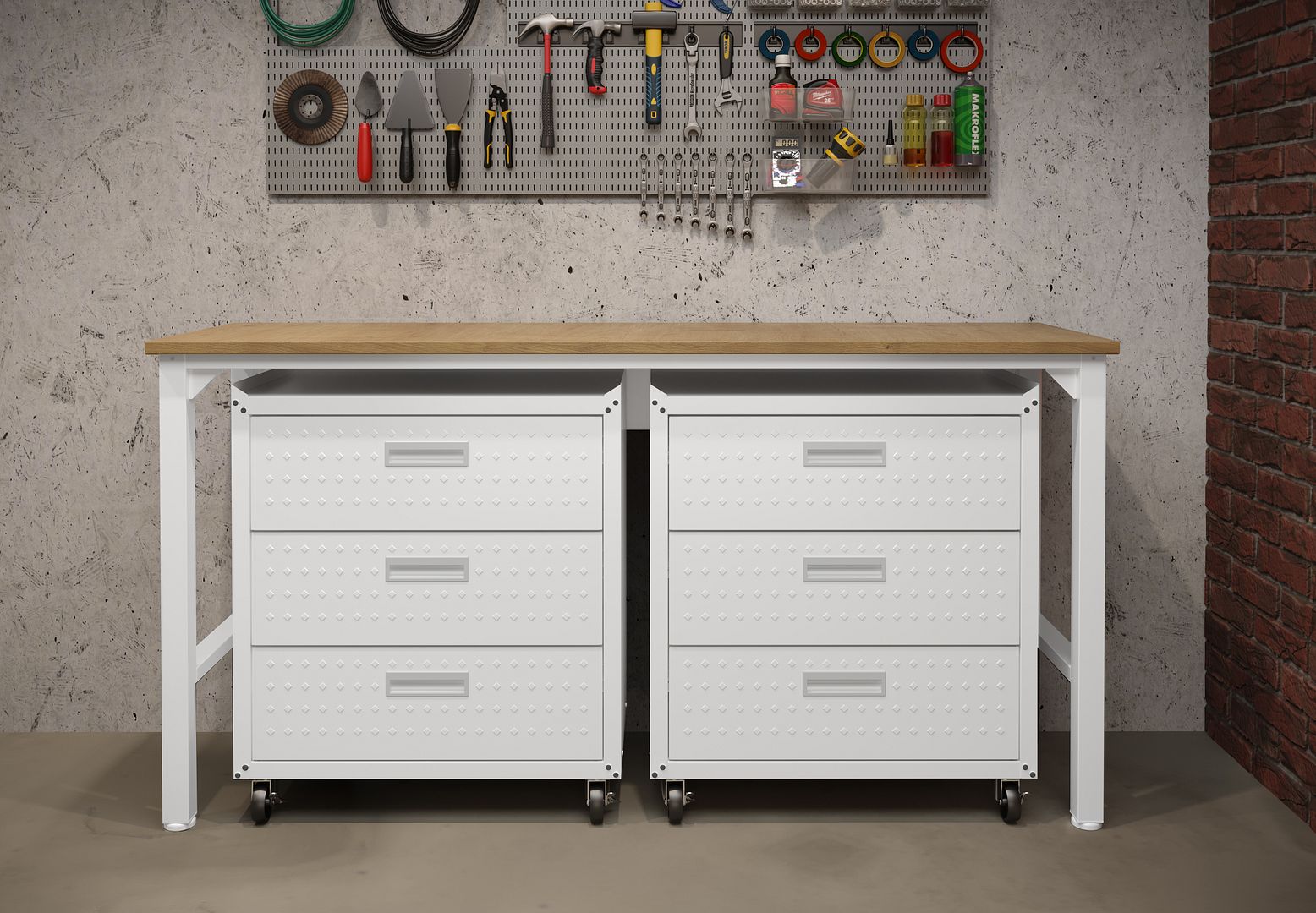 Fortress 3-Piece Textured Metal Garage Storage Set, Composition 6
