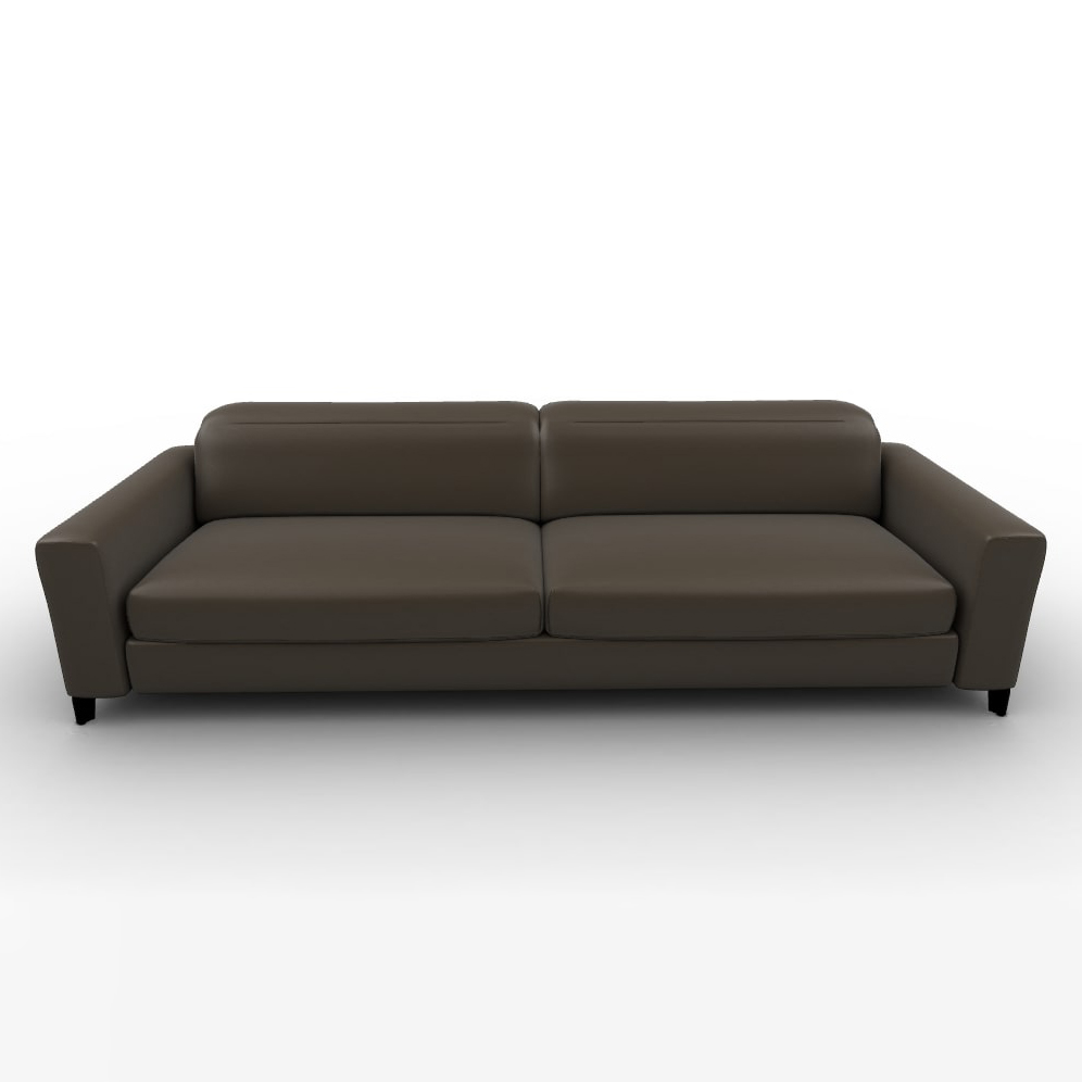 Norma Leather Fixed Adjustable Headrest & Footrest Maxi Sofa