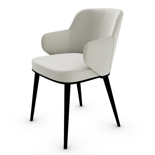 Foyer Fabric/Metal Customizable Upholstered Dining Armchair