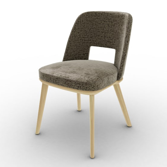 Foyer Fabric/Wood Customizable Upholstered Open-Back Dining Chair