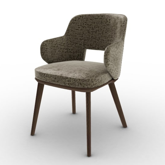 Foyer Fabric/Wood Customizable Upholstered Open-Back Dining Armchair