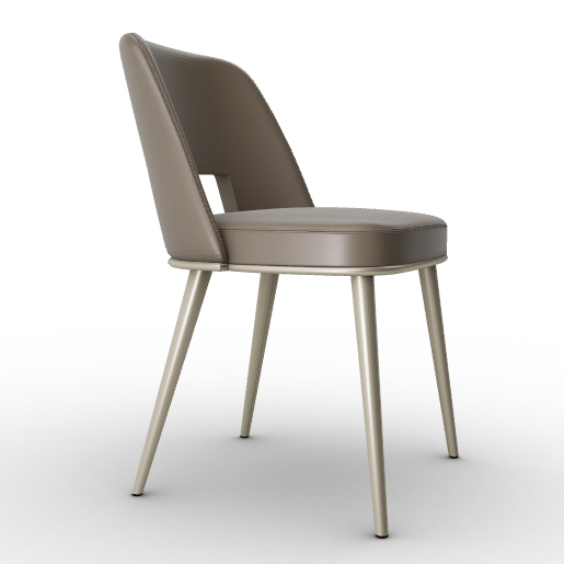 Foyer Fabric/Metal Customizable Upholstered Open-Back Dining Chair