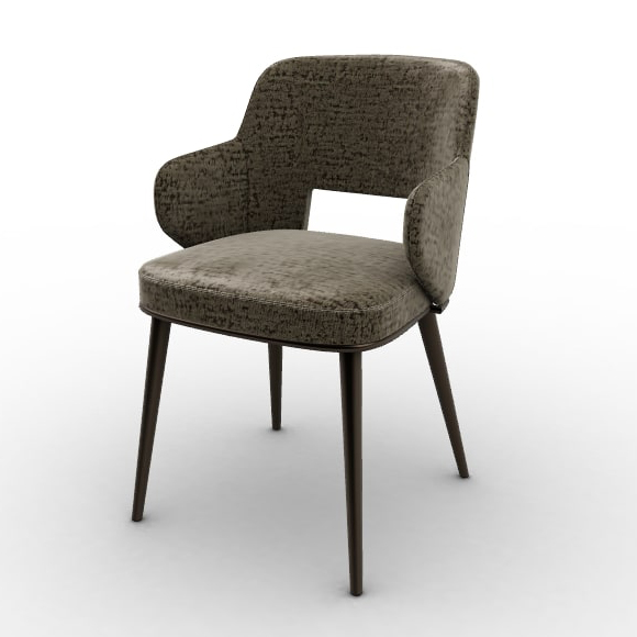 Foyer Fabric/Metal Customizable Upholstered Dining Open-Back Armchair