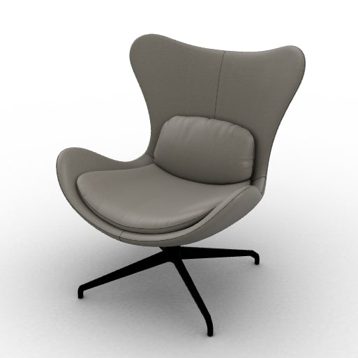 Lazy Fabric/Metal Customizable Upholstered Swivel Lounge Armchair
