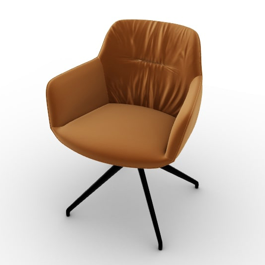 Cocoon Fabric/Metal 360° Swivel Customizable Padded Plush Seat Dining Armchair