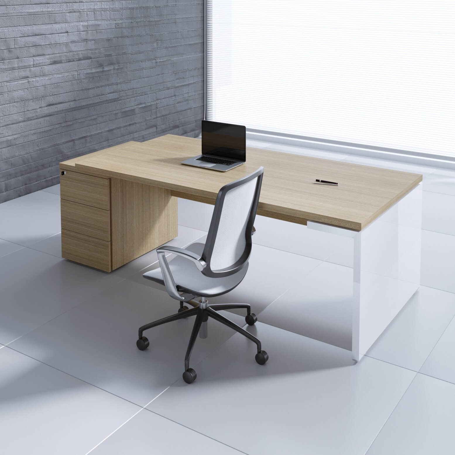 MDD Mito 80 & Executive Desk w/Pedestal